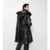 Abnehmbarer Lederparka mit Fransenbesatz
