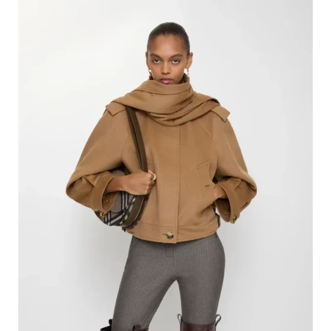 Abnehmbarer Schal Kaschmirjacke