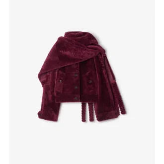 Abnehmbarer Schal Lammfelljacke