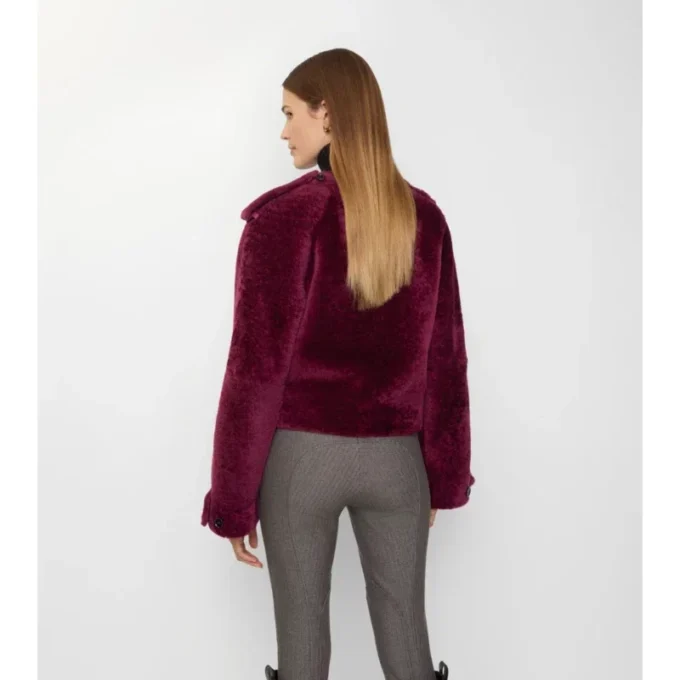 Abnehmbarer Schal Lammfelljacke