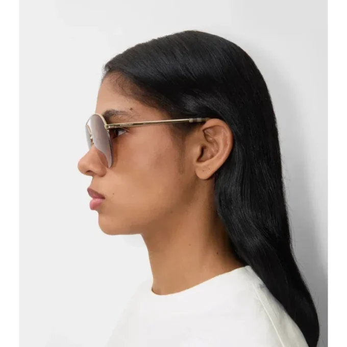 Aviator-Sonnenbrille mit Karomuster