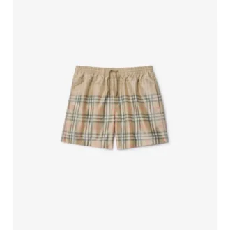 Badehose mit Farbverlauf im Karomuster