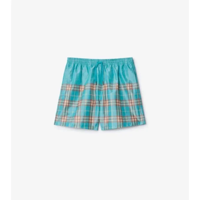 Badehose mit Farbverlauf im Karomuster