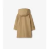 Baumwoll-Car Coat mit Kapuze