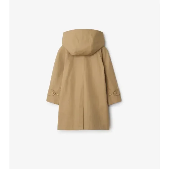Baumwoll-Car Coat mit Kapuze