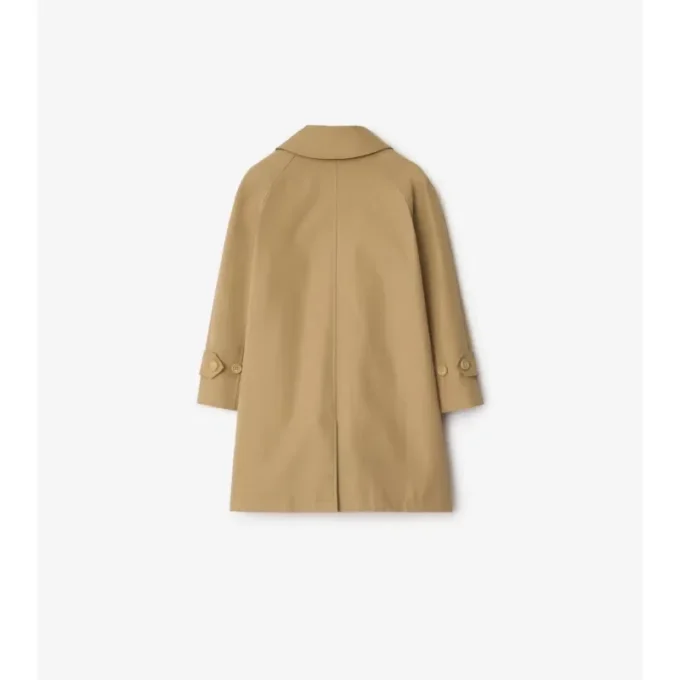 Baumwoll-Car Coat mit Kapuze