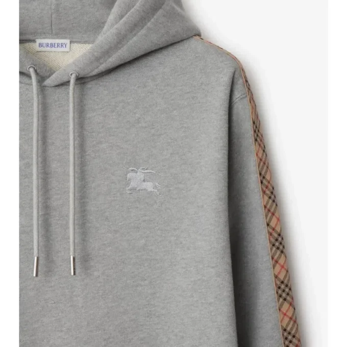 Baumwoll-Hoodie mit Karomuster