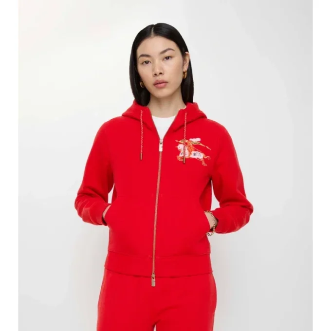 Baumwoll-Hoodie mit Reißverschluss