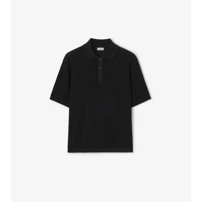 Baumwoll-Poloshirt mit Karobordüre