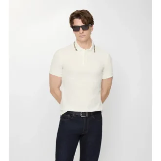 Baumwoll-Poloshirt mit Karobordüre