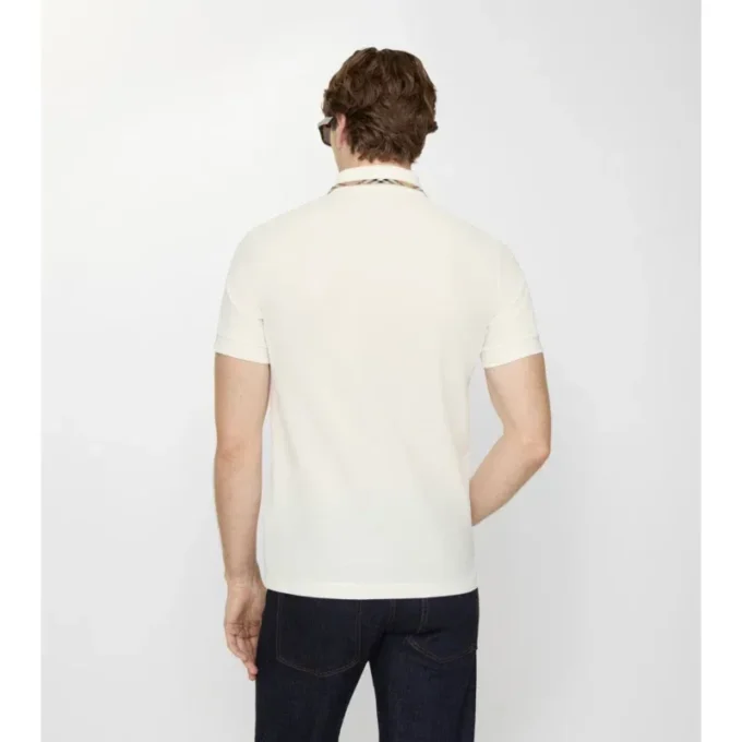 Baumwoll-Poloshirt mit Karobordüre
