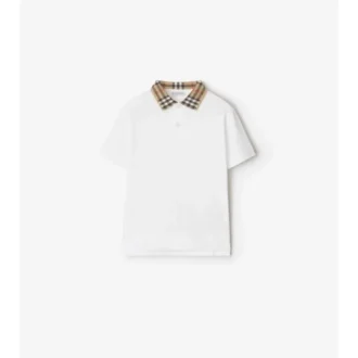 Baumwoll-Poloshirt mit Karokragen