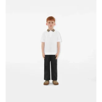 Baumwoll-Poloshirt mit Karokragen