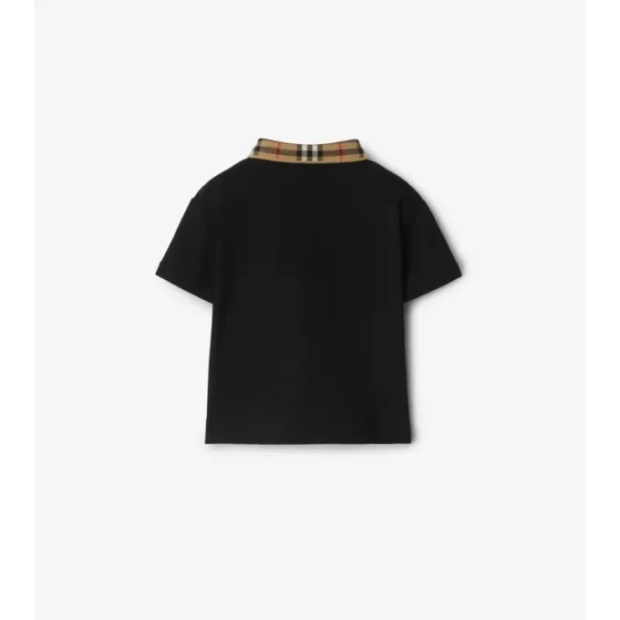 Baumwoll-Poloshirt mit Karokragen
