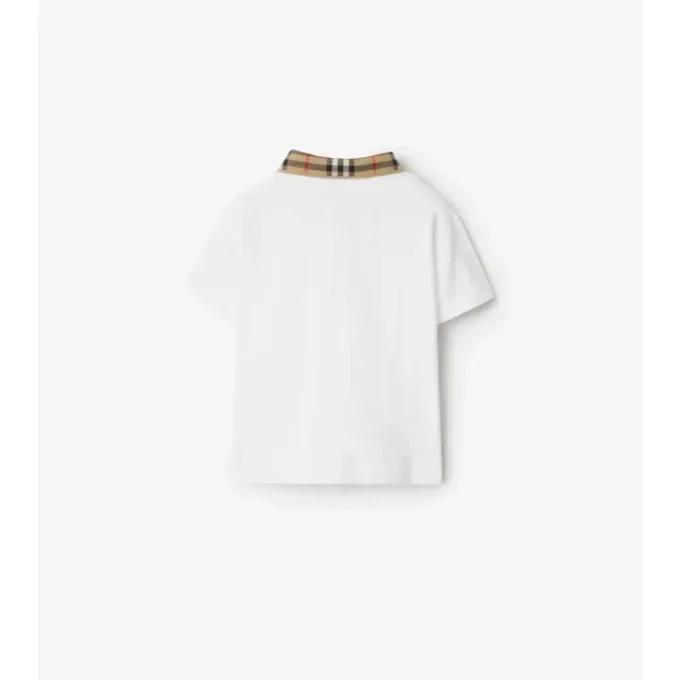Baumwoll-Poloshirt mit Karokragen
