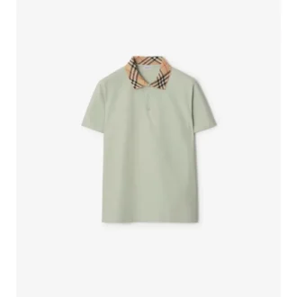 Baumwoll-Poloshirt mit Karomuster am Kragen