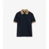 Baumwoll-Poloshirt mit Logo am Kragen