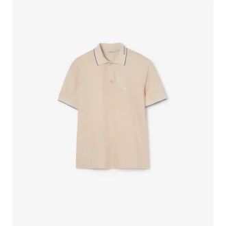 Baumwoll-Poloshirt mit Logo am Kragen