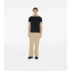 Baumwoll-Poloshirt mit Logo am Kragen
