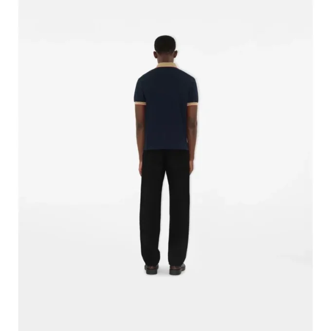 Baumwoll-Poloshirt mit Logo am Kragen