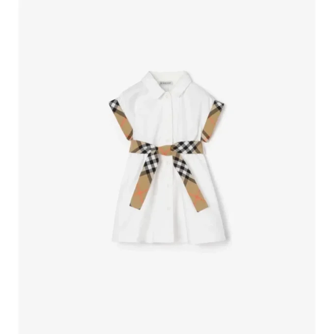 Baumwoll-Shirt-Kleid mit Karomuster
