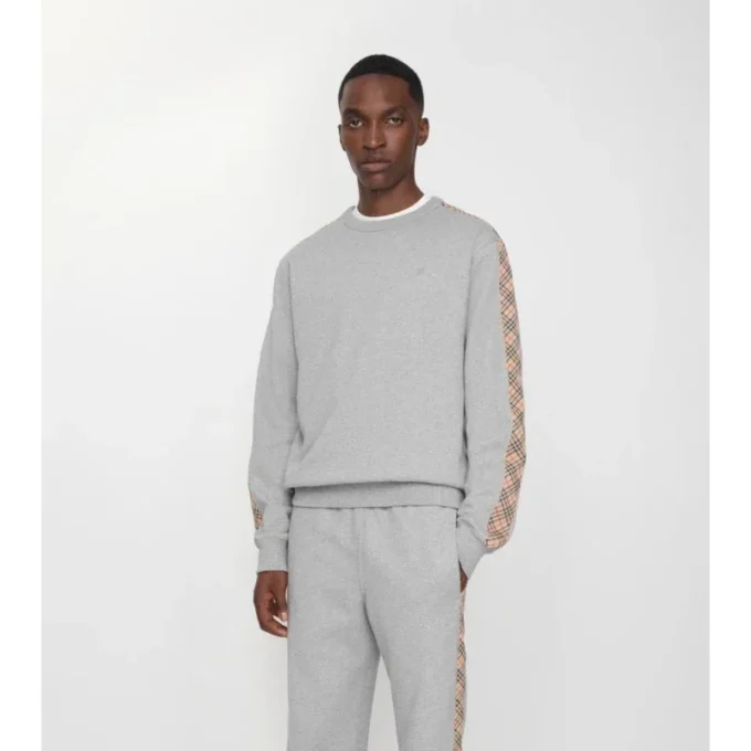 Baumwoll-Sweatshirt mit Karomuster