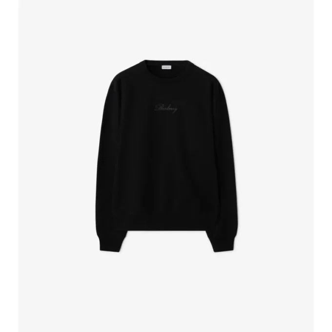 Baumwoll-Sweatshirt mit kursivem Logo