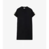 Baumwoll-T-Shirt-Kleid mit Karobordüre