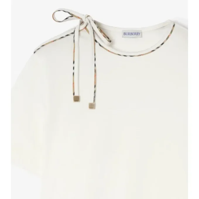 Baumwoll-T-Shirt mit gebundenen Ärmeln