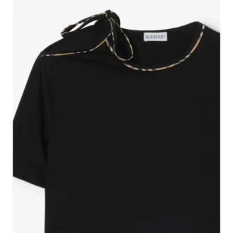 Baumwoll-T-Shirt mit gebundenen Ärmeln