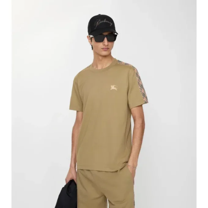 Baumwoll-T-Shirt mit Karomuster