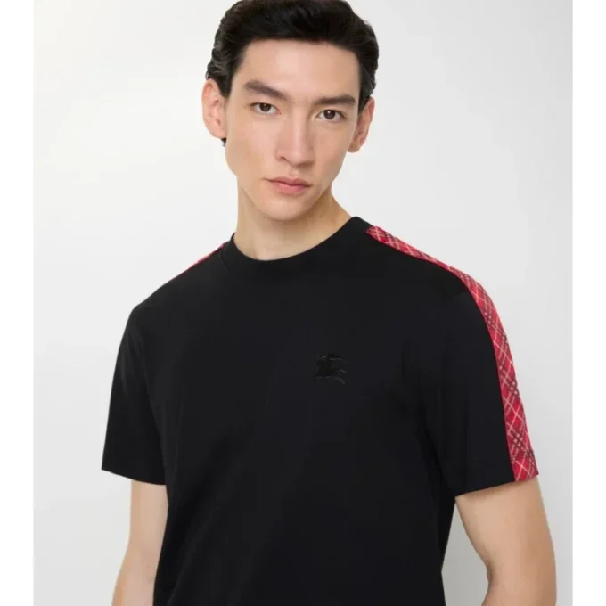 Baumwoll-T-Shirt mit Karomuster