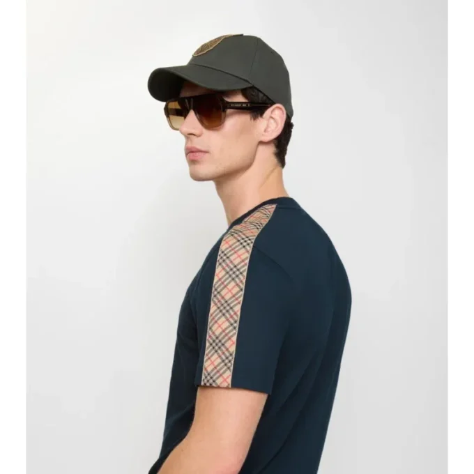 Baumwoll-T-Shirt mit Karomuster