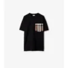 Baumwoll-T-Shirt mit Karomuster und aufgesetzter Tasche