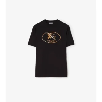 Baumwoll-T-Shirt mit Knight-Stamp-Karomuster