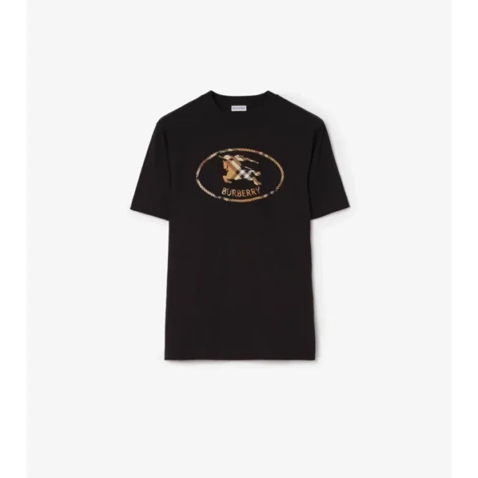 Baumwoll-T-Shirt mit Knight-Stamp-Karomuster