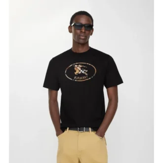 Baumwoll-T-Shirt mit Knight-Stamp-Karomuster