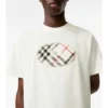 Baumwoll-T-Shirt mit Knight-Stamp-Karomuster