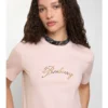 Baumwoll-T-Shirt mit kursivem Logo im Karomuster