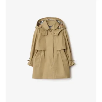 Baumwoll-Trench Coat mit Kapuze