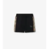 Baumwollshorts mit Karobordüre