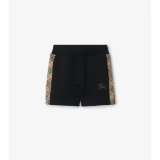 Baumwollshorts mit Karobordüre