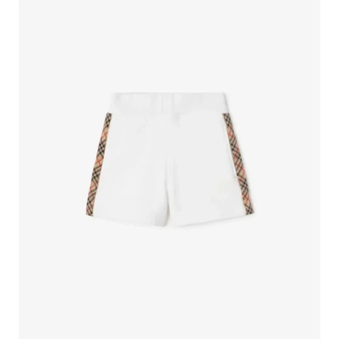 Baumwollshorts mit Karobordüre