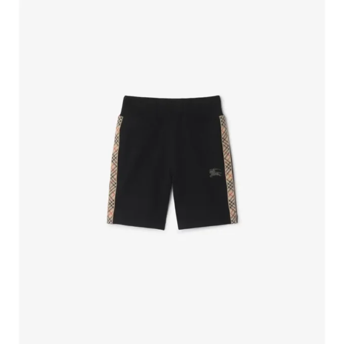 Baumwollshorts mit Karobordüre