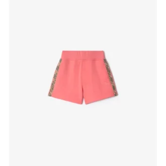 Baumwollshorts mit Karobordüre
