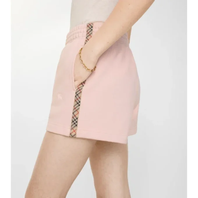 Baumwollshorts mit Karobordüre