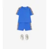 Baumwollshorts mit Karobordüre