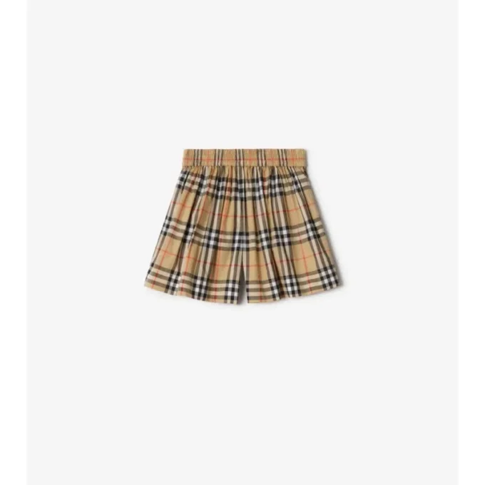 Baumwollshorts mit Karomuster