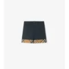 Baumwollshorts mit Karomuster und Umschlag