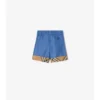 Baumwollshorts mit Karomuster und Umschlag